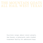 Album artwork for All Hail West Texas by The Mountain Goats